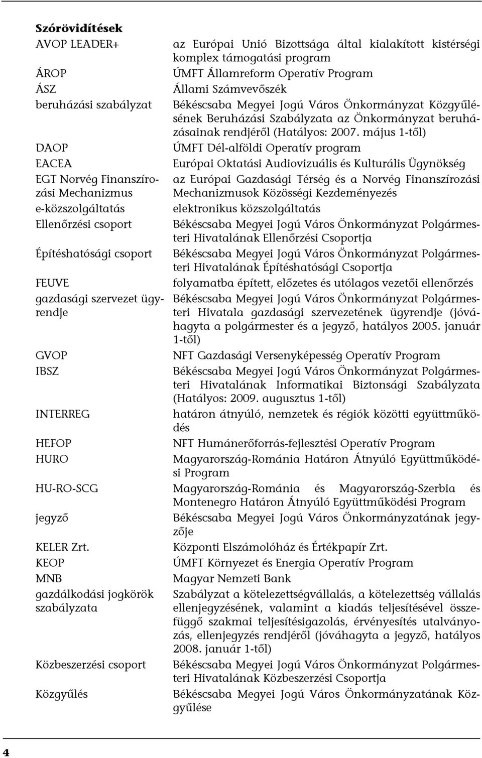 Város Önkormányzat Közgyűlésének Beruházási Szabályzata az Önkormányzat beruházásainak rendjéről (Hatályos: 2007.