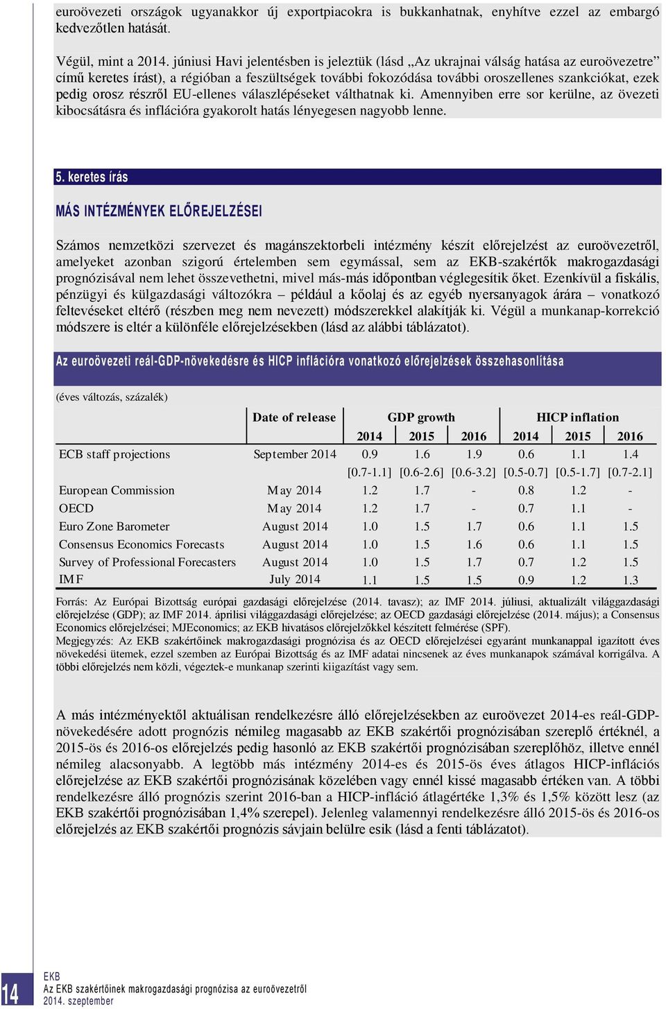 orosz részről EU-ellenes válaszlépéseket válthatnak ki. Amennyiben erre sor kerülne, az övezeti kibocsátásra és inflációra gyakorolt hatás lényegesen nagyobb lenne. 5.