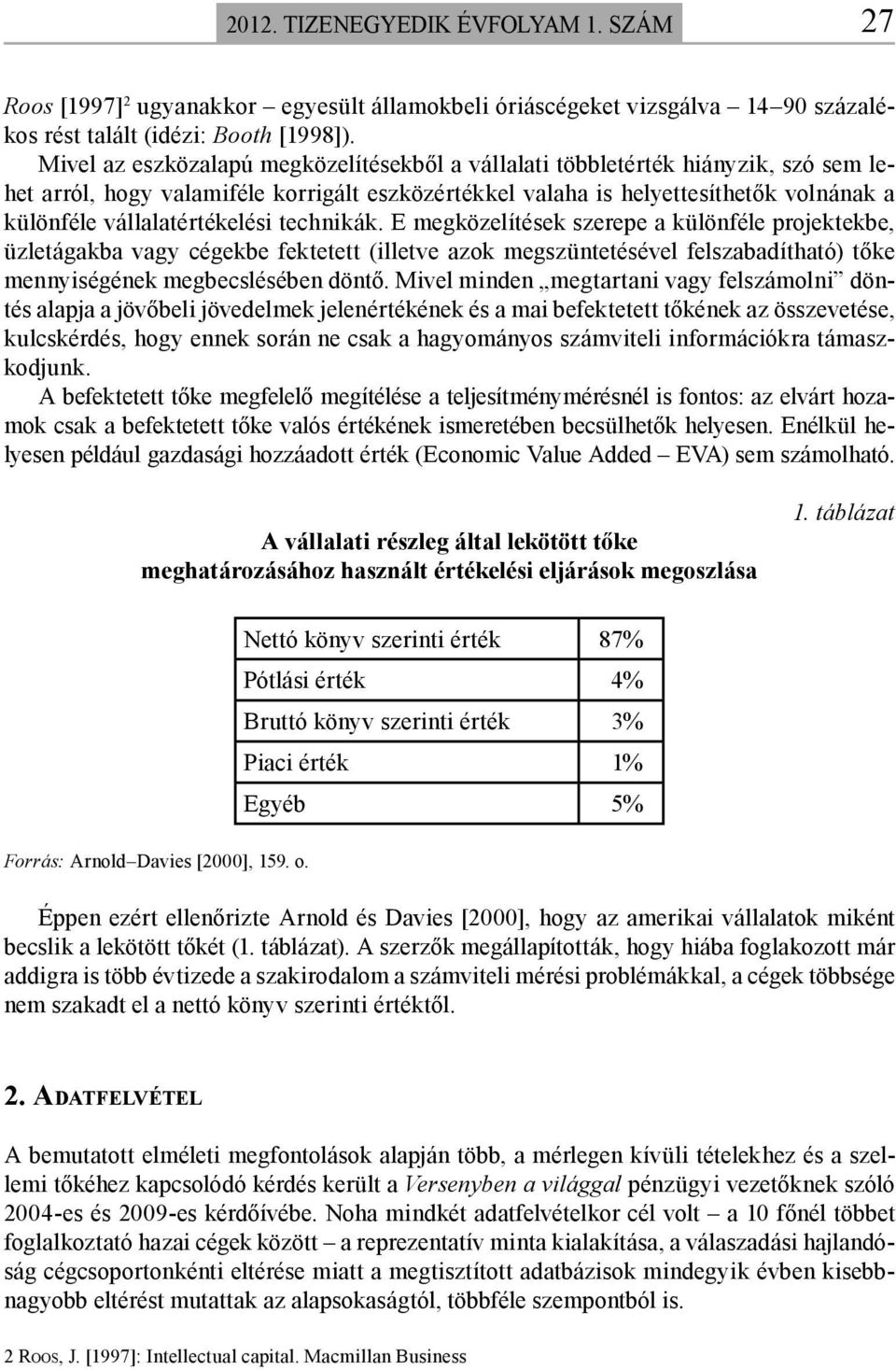 vállalatértékelési technikák.