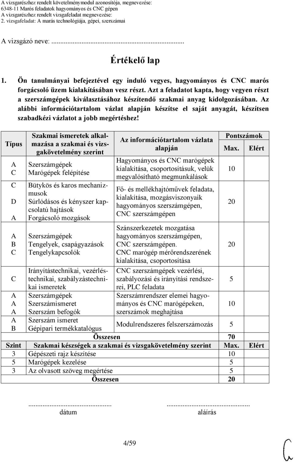 zt a feladatot kapta, hogy vegyen részt a szerszámgépek kiválasztásához készítendő szakmai anyag kidolgozásában.