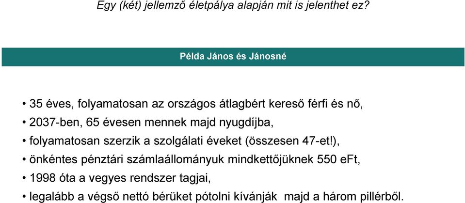 évesen mennek majd nyugdíjba, folyamatosan szerzik a szolgálati éveket (összesen 47-et!