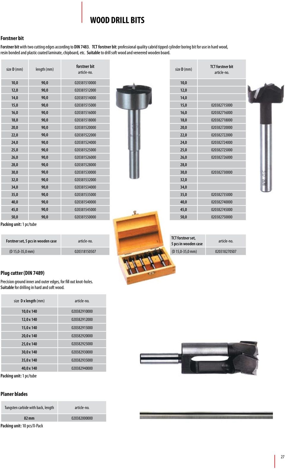 Suitable to drill soft wood and veneered wooden board.