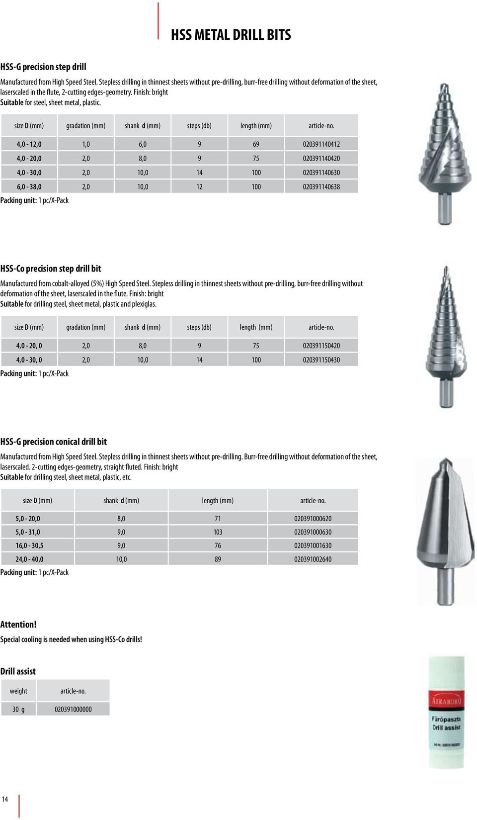 Finish: bright Suitable for steel, sheet metal, plastic.