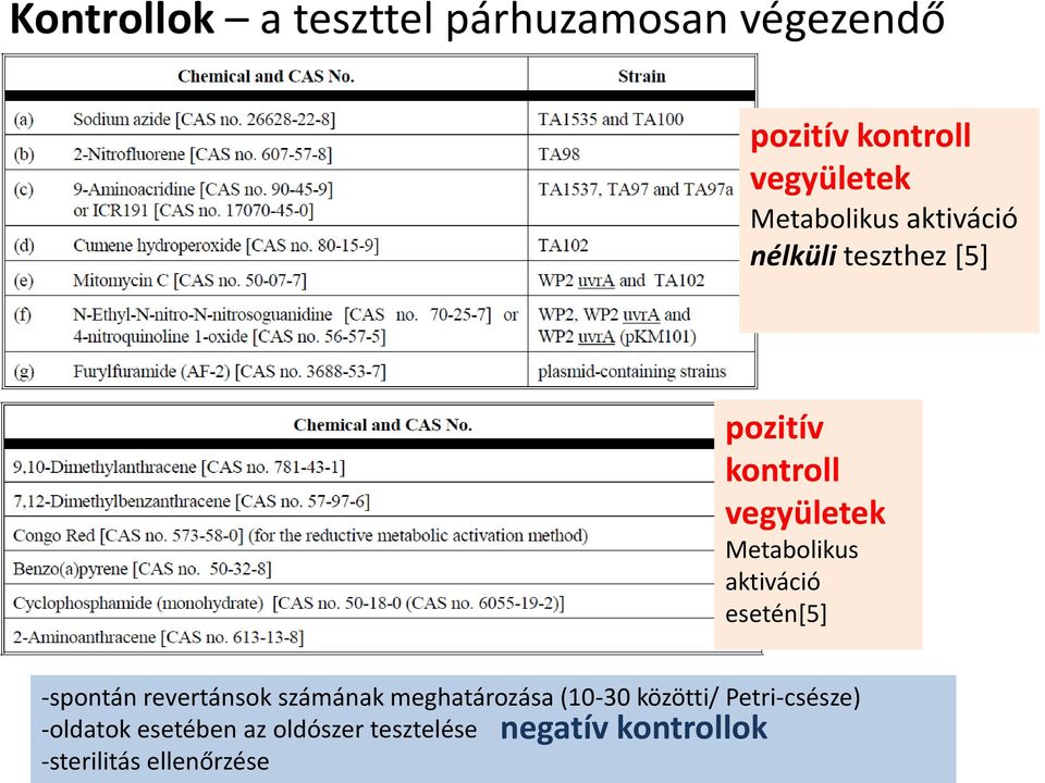 aktiváció esetén*5+ -spontán revertánsok számának meghatározása (10-30 közötti/