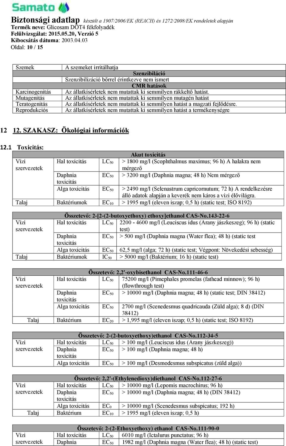 Reprodukciós Az állatkísérletek nem mutattak ki semmilyen hatást a termékenységre 12.