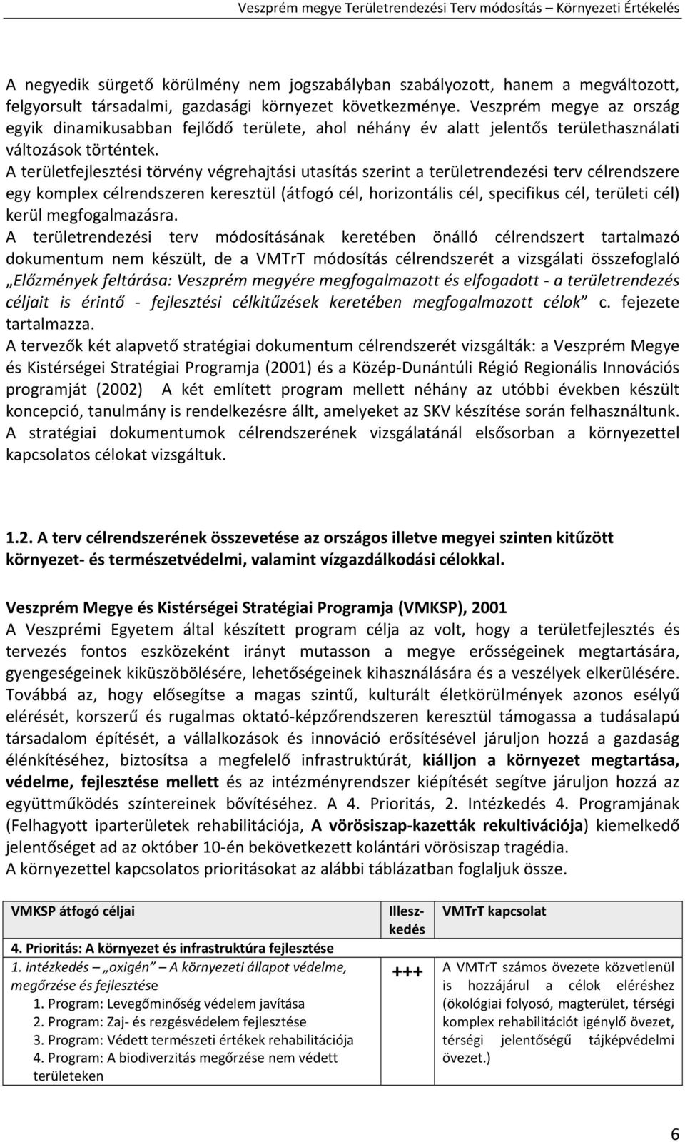 A területfejlesztési törvény végrehajtási utasítás szerint a területrendezési terv célrendszere egy komplex célrendszeren keresztül (átfogó cél, horizontális cél, specifikus cél, területi cél) kerül