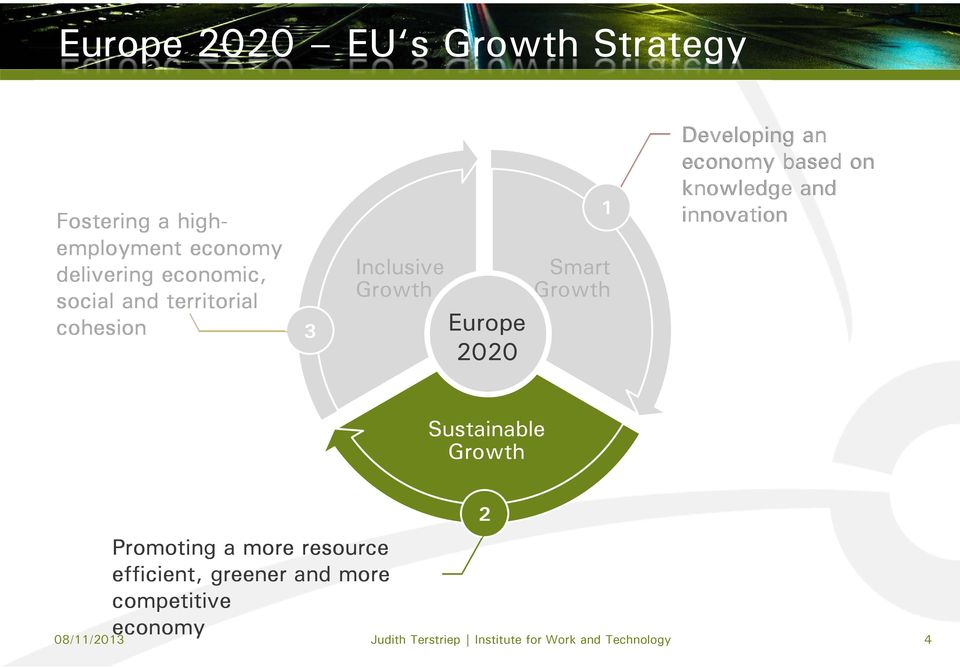 based on knowledge and innovation Sustainable Growth Promoting a more resource efficient,