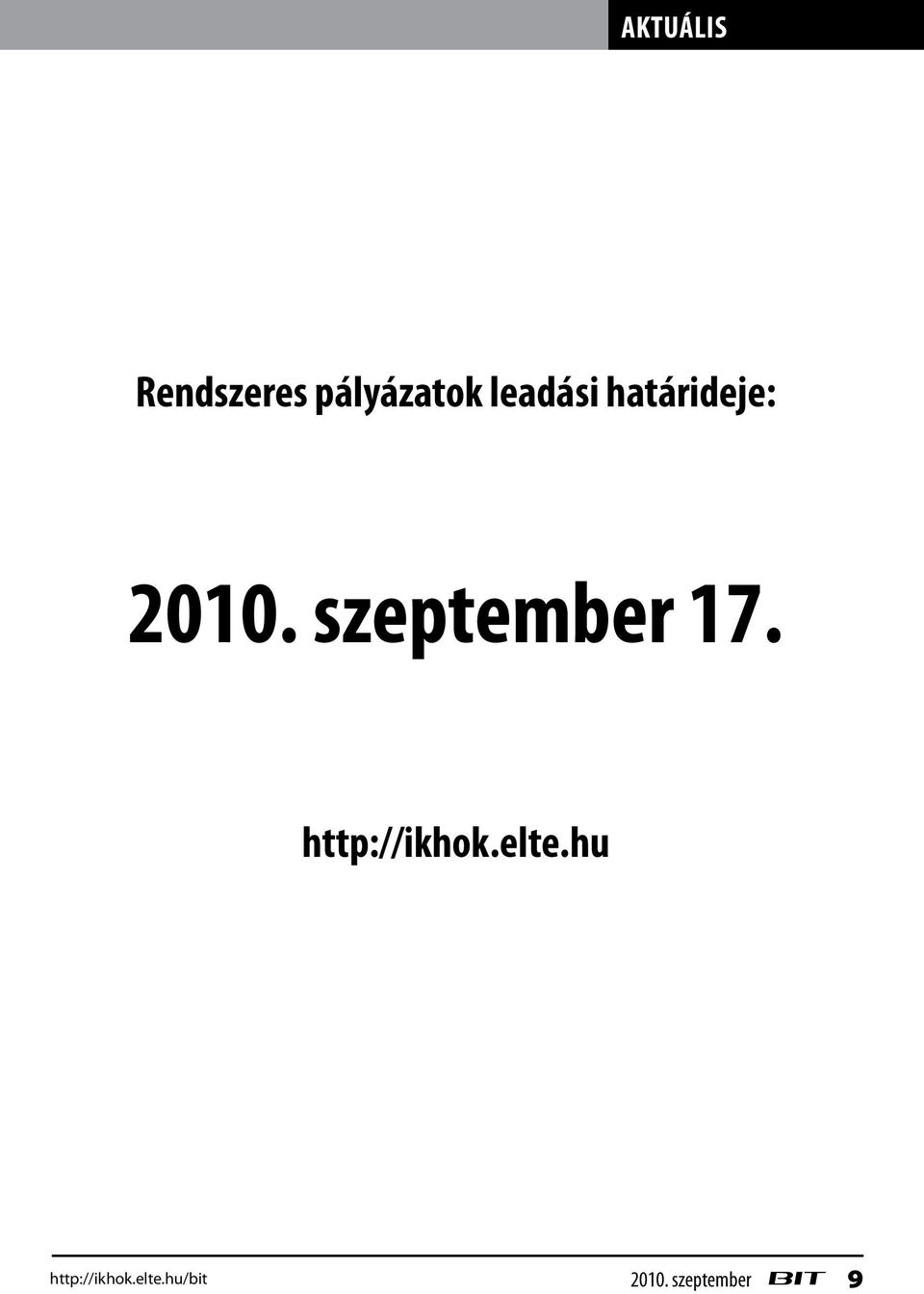 szeptember 17. http://ikhok.elte.