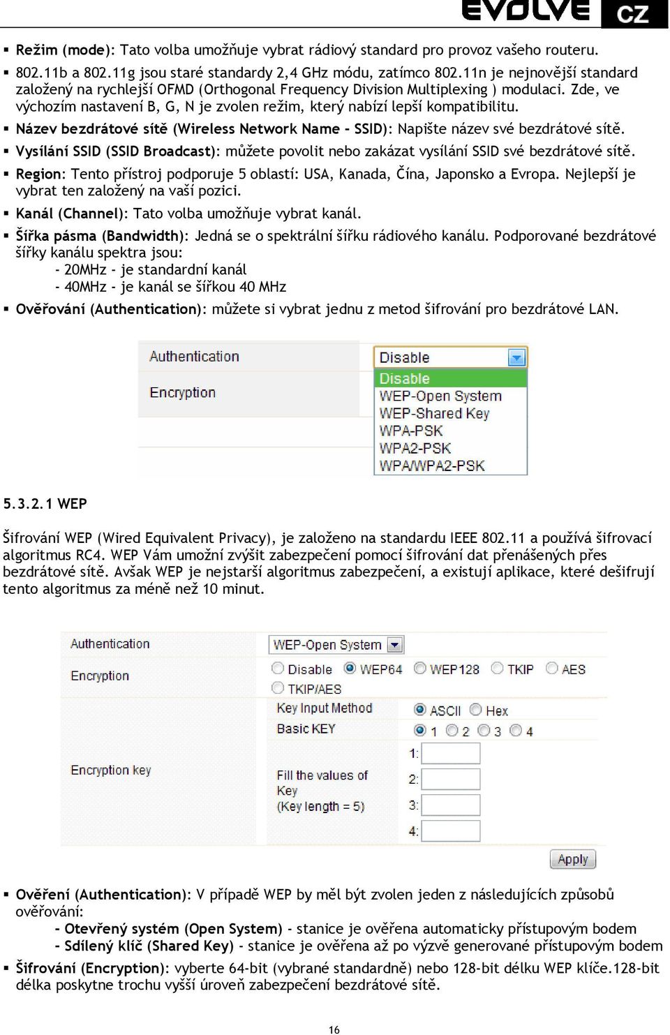 Název bezdrátové sítě (Wireless Network Name - SSID): Napište název své bezdrátové sítě. Vysílání SSID (SSID Broadcast): můžete povolit nebo zakázat vysílání SSID své bezdrátové sítě.