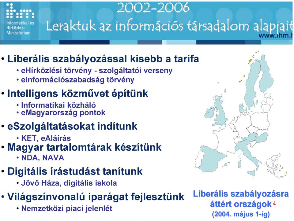 eszolgáltatásokat indítunk KET, ealáírás Magyar tartalomtárak készítünk NDA, NAVA Digitális írástudást tanítunk Jövő Háza,