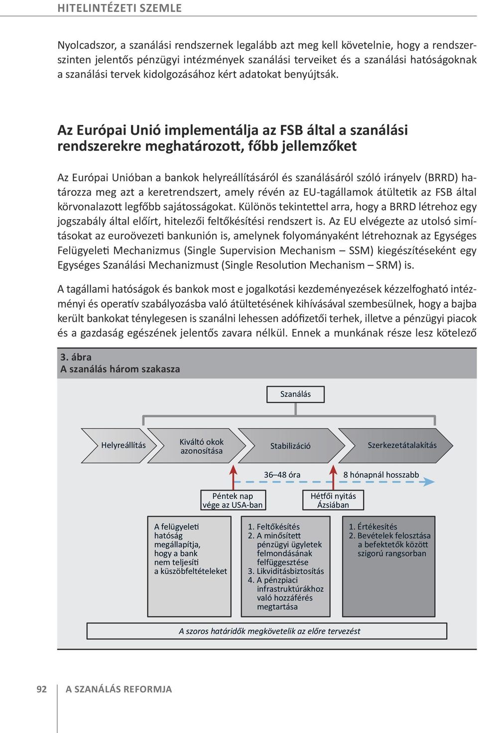 Az Európai Unió implementálja az FSB által a szanálási rendszerekre meghatározott, főbb jellemzőket Az Európai Unióban a bankok helyreállításáról és szanálásáról szóló irányelv (BRRD) határozza meg