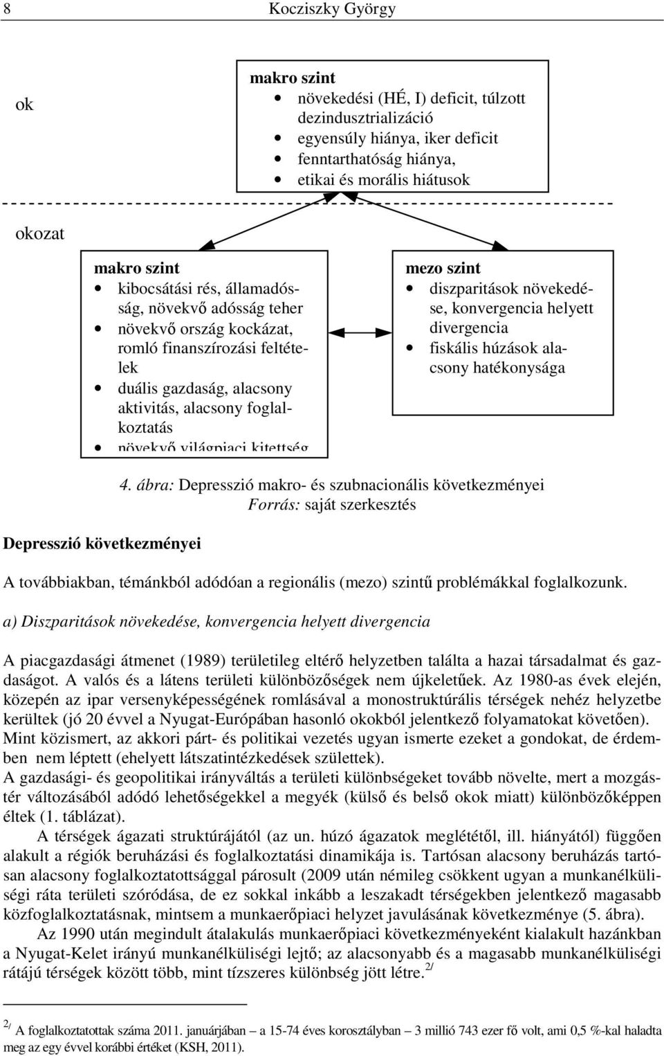 mezo szint diszparitások növekedése, konvergencia helyett divergencia fiskális húzások alacsony hatékonysága Depresszió következményei 4.