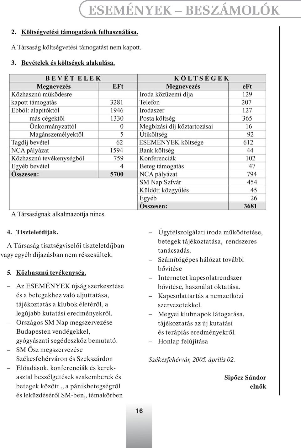 Országos SM Nap megszervezése Budapesten vendégekkel, gyógyászati segédeszköz bemutató.