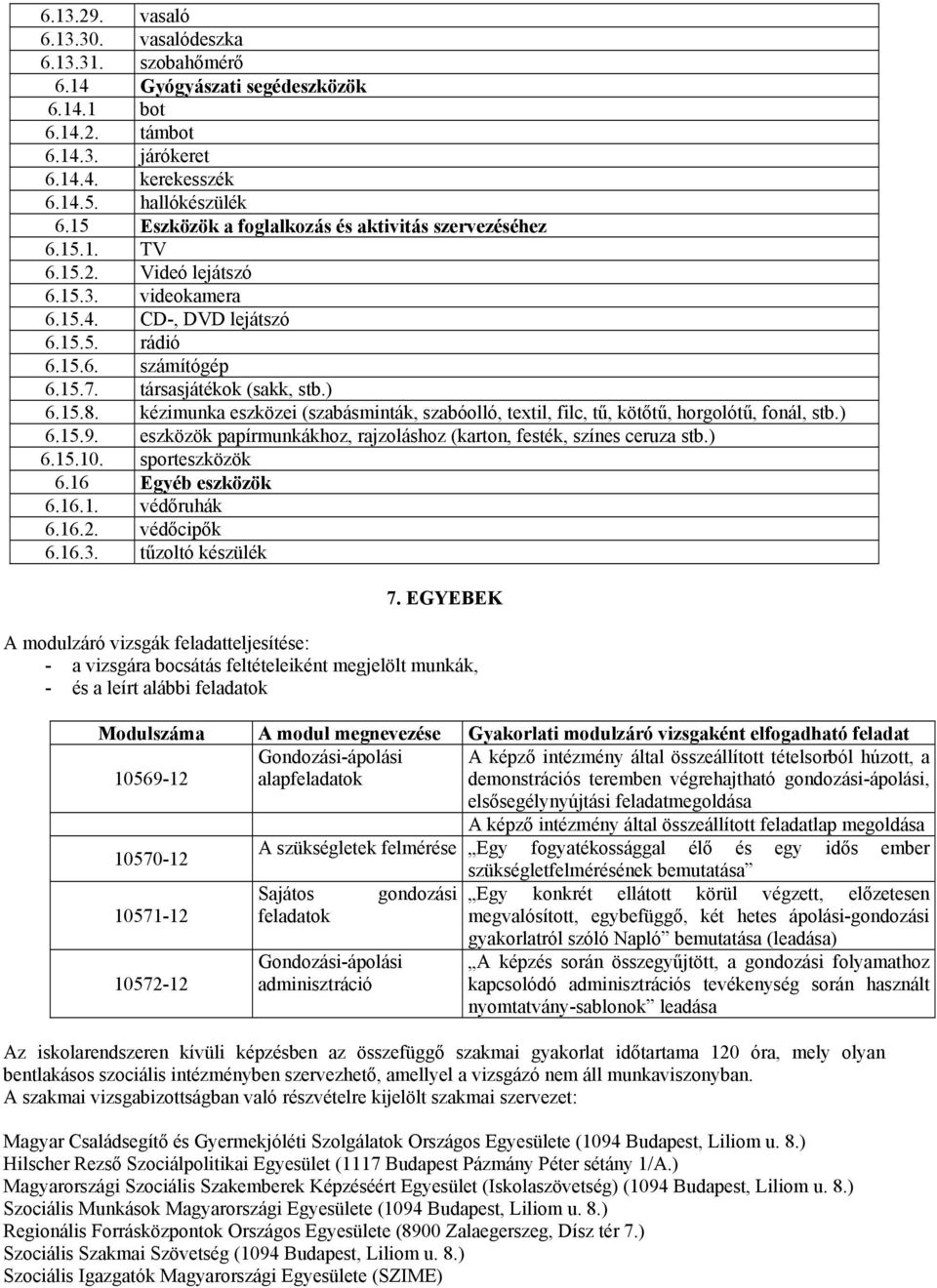 ) 6.15.8. kézimunka eszközei (szabásminták, szabóolló, textil, filc, tű, kötőtű, horgolótű, fonál, stb.) 6.15.9. eszközök papírmunkákhoz, rajzoláshoz (karton, festék, színes ceruza stb.) 6.15.10.