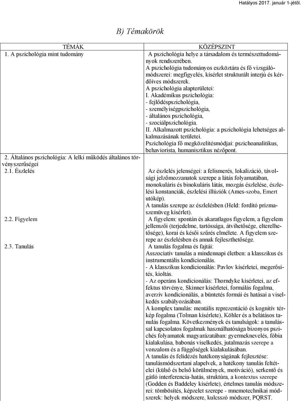 Akadémikus pszichológia: - fejlődéspszichológia, - személyiségpszichológia, - általános pszichológia, - szociálpszichológia. II.