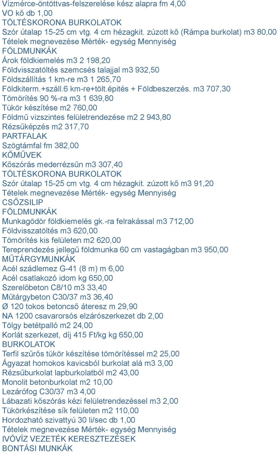 265,70 Földkiterm.+száll.6 km-re+tölt.épités + Földbeszerzés.