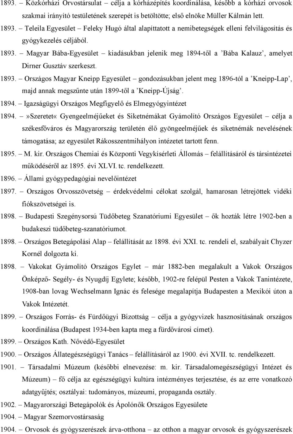 Magyar Bába-Egyesület kiadásukban jelenik meg 1894-től a Bába Kalauz, amelyet Dirner Gusztáv szerkeszt. 1893.