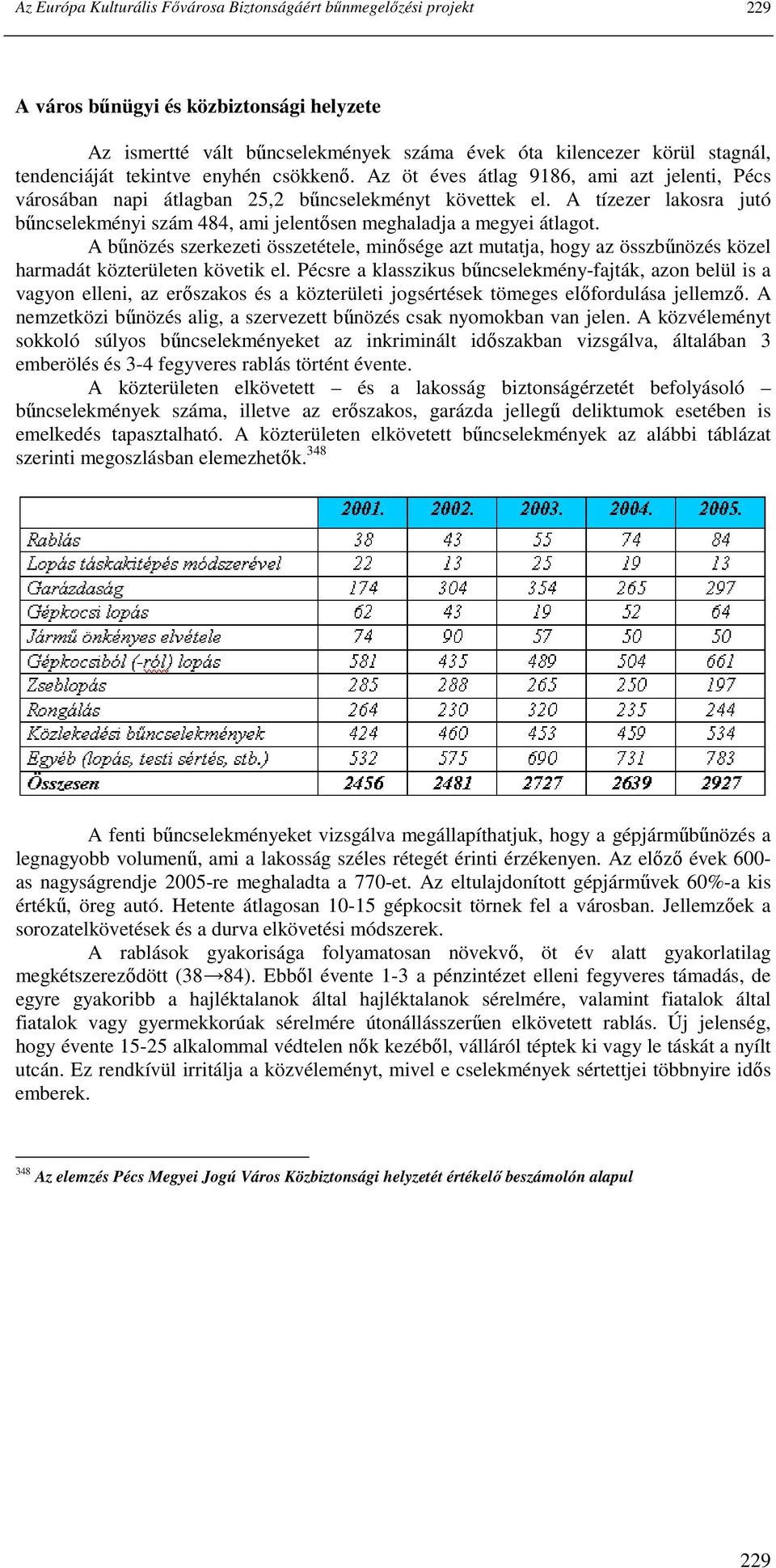 A tízezer lakosra jutó bőncselekményi szám 484, ami jelentısen meghaladja a megyei átlagot.