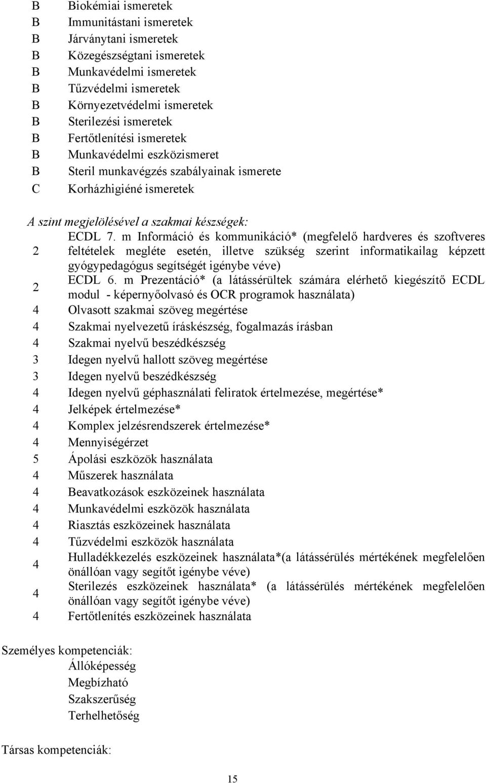 m Információ és kommunikáció* (megfelelő hardveres és szoftveres 2 feltételek megléte esetén, illetve szükség szerint informatikailag képzett gyógypedagógus segítségét igénybe véve) ECDL 6.