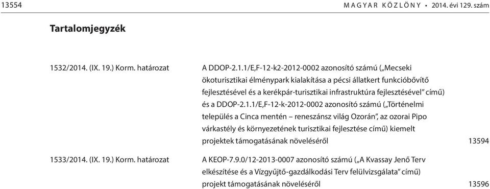 1/E,F-12-k-2012-0002 azonosító számú ( Történelmi település a Cinca mentén reneszánsz világ Ozorán, az ozorai Pipo várkastély és környezetének turisztikai fejlesztése című) kiemelt