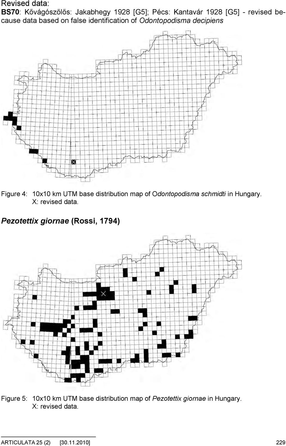 Odontopodisma schmidti in Hungary. X: revised data.