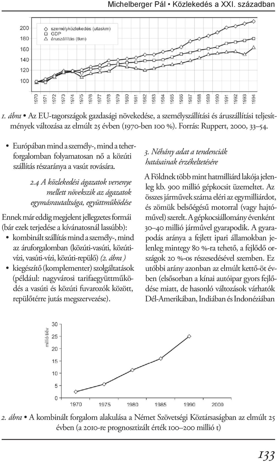 00, 33 54. Európában mind a személy-, mind a teherforgalomban folyamatosan nő a közúti szállítás részaránya a vasút rovására. 2.