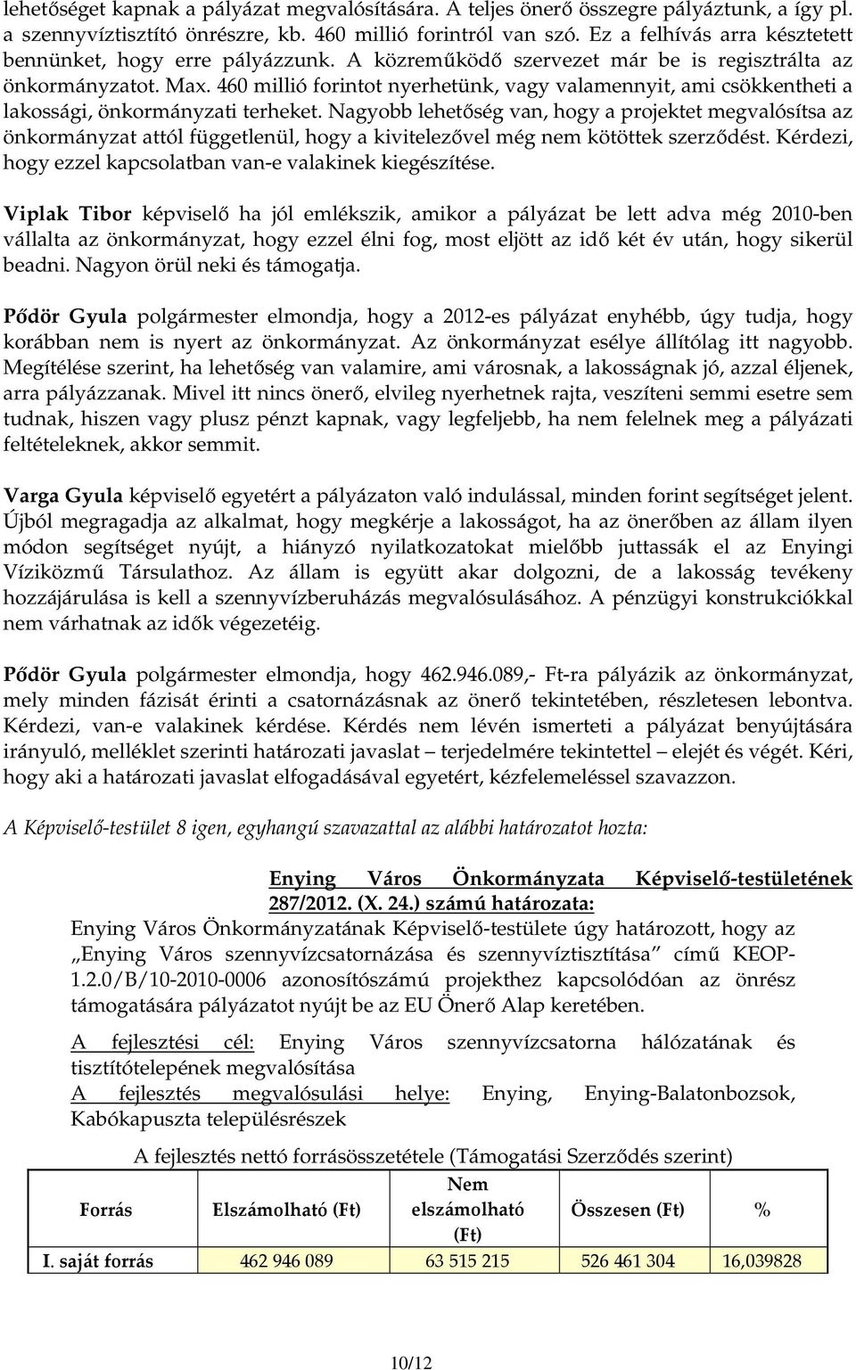 460 millió forintot nyerhetünk, vagy valamennyit, ami csökkentheti a lakossági, önkormányzati terheket.