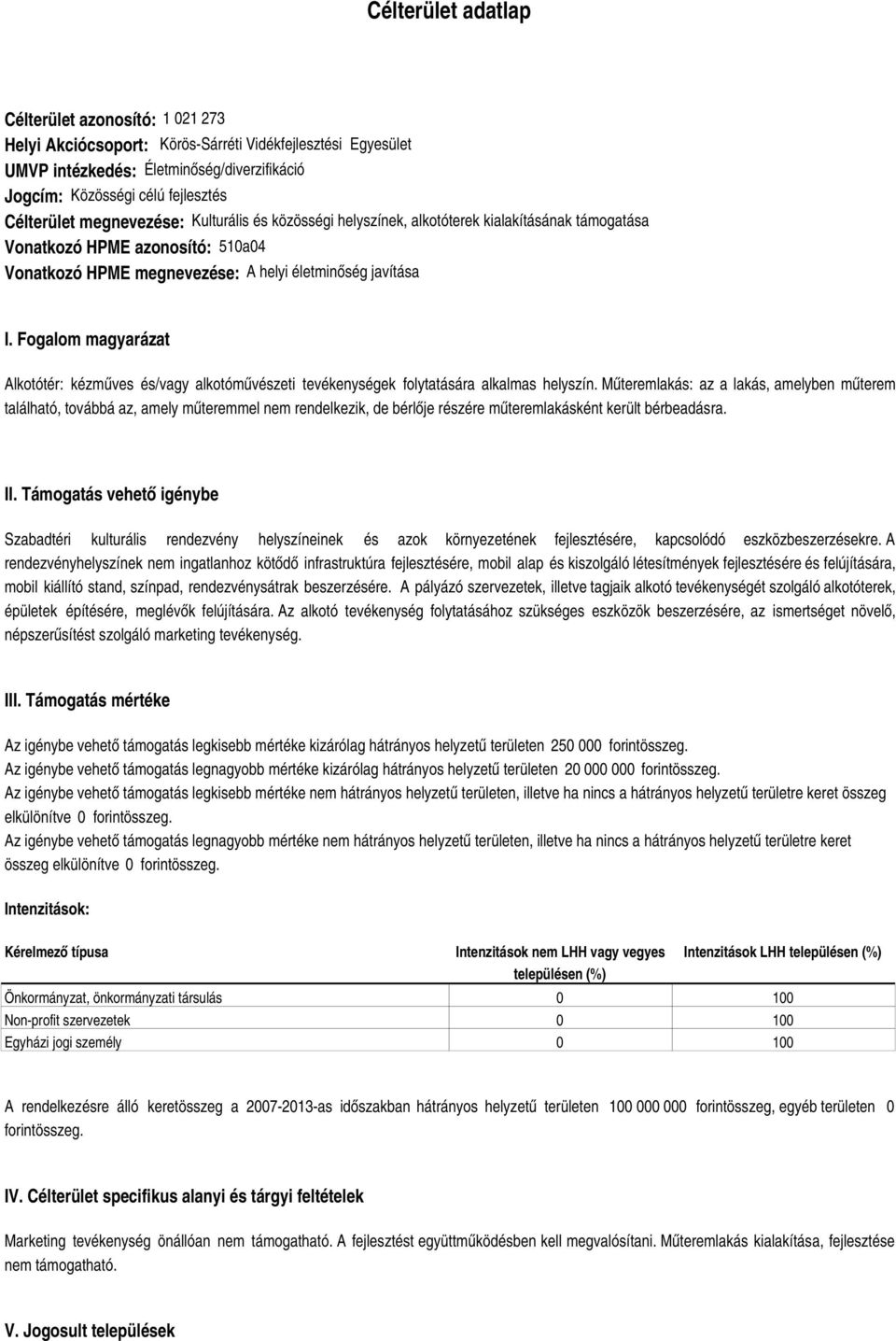 Fogalom magyarázat Alkotótér: kézműves és/vagy alkotóművészeti tevékenységek folytatására alkalmas helyszín.