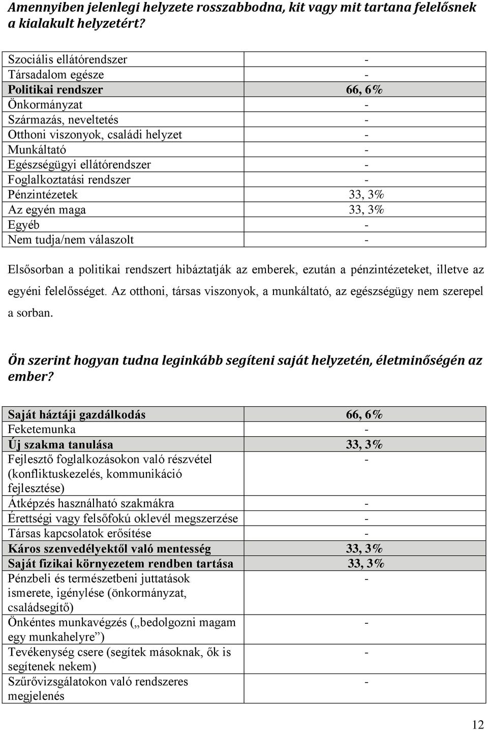 rendszer Pénzintézetek 33, 3% Az egyén maga 33, 3% Egyéb Nem tudja/nem válaszolt Elsősorban a politikai rendszert hibáztatják az emberek, ezután a pénzintézeteket, illetve az egyéni felelősséget.