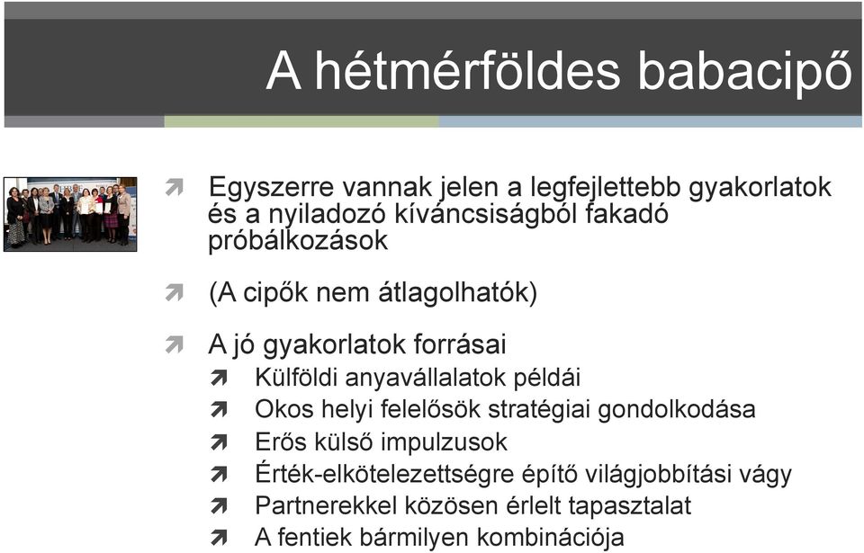 anyavállalatok példái Okos helyi felelősök stratégiai gondolkodása Erős külső impulzusok