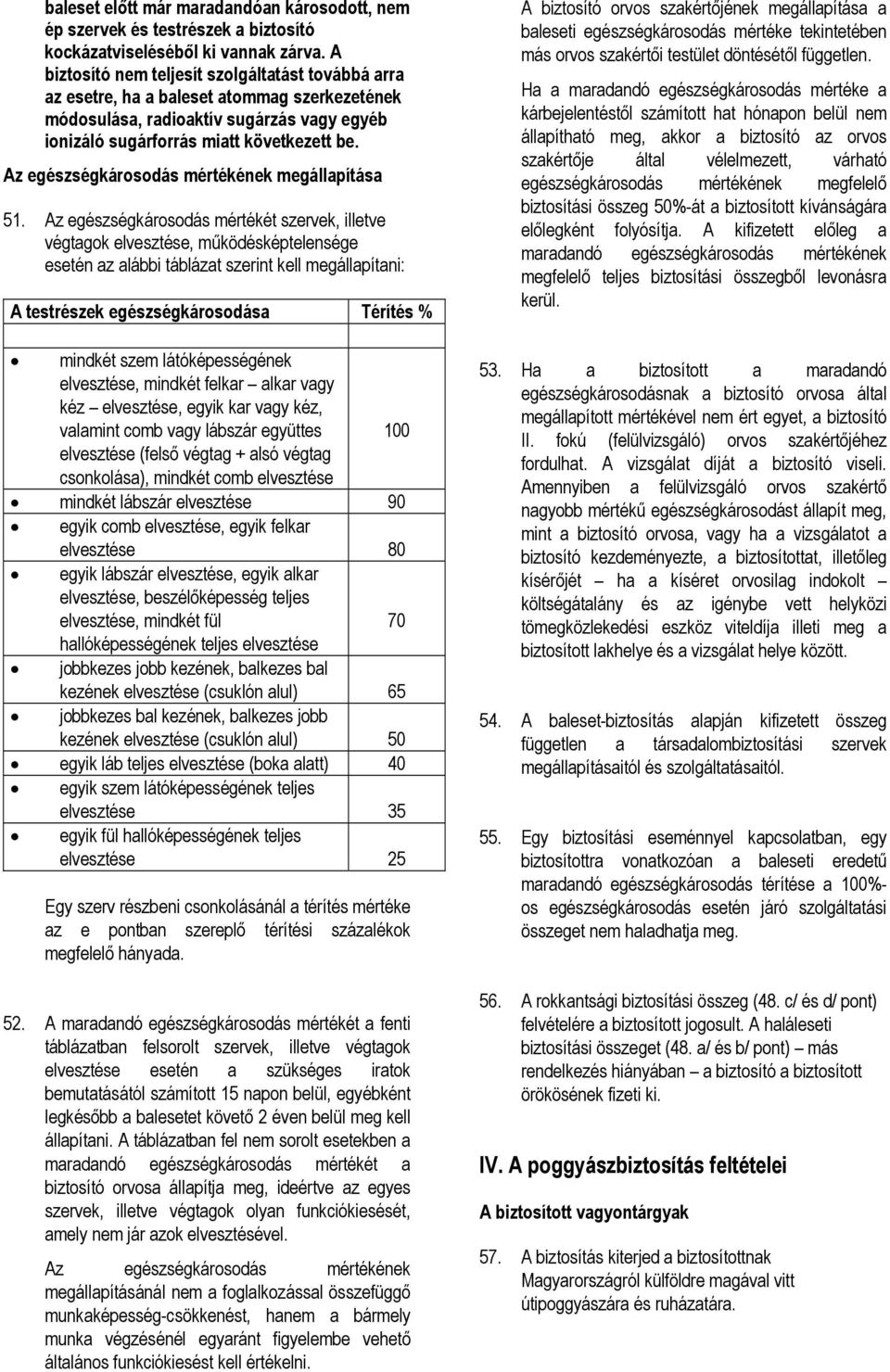 Az egészségkárosodás mértékének megállapítása 51.