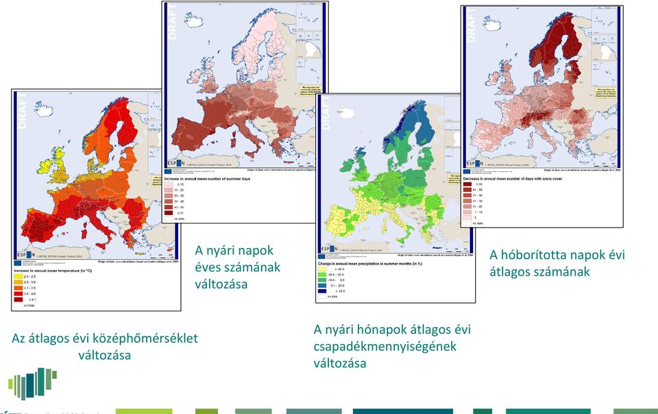 hóborította napok évi átlagos számának A