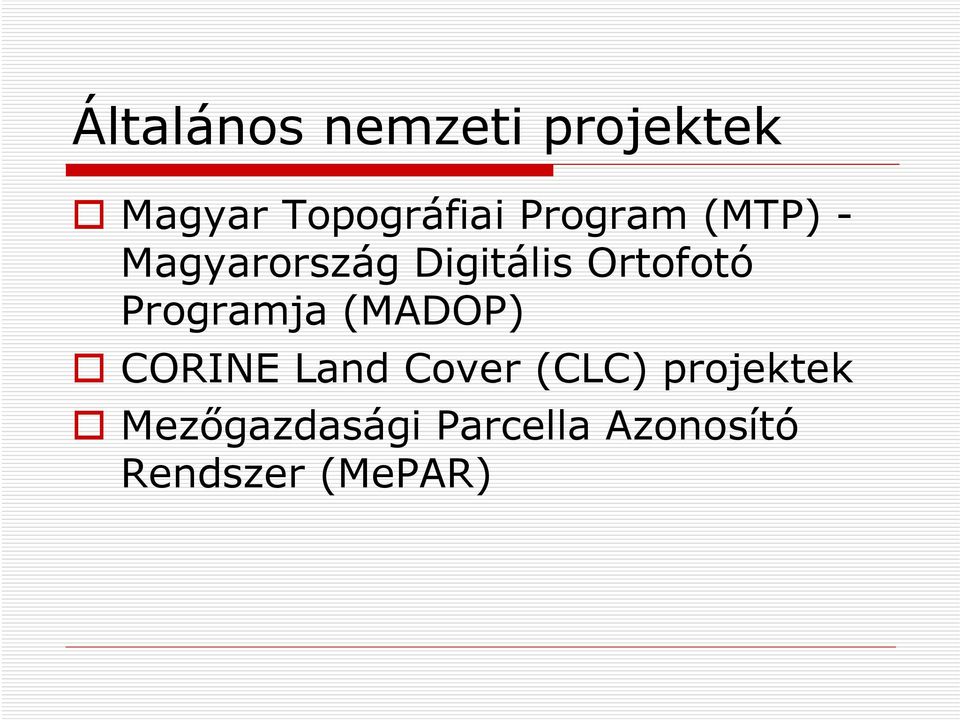 Programja (MADOP) CORINE Land Cover (CLC)