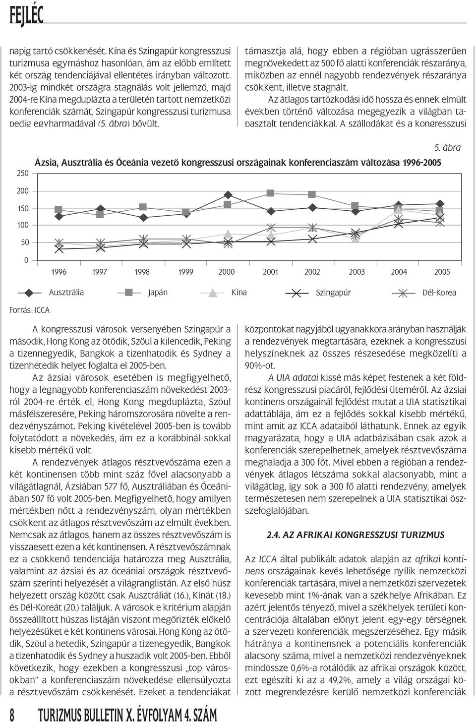 ábra) bővült. támasztja alá, hogy ebben a régióban ugrásszerűen megnövekedett az 500 fő alatti konferenciák részaránya, miközben az ennél nagyobb rendezvények részaránya csökkent, illetve stagnált.