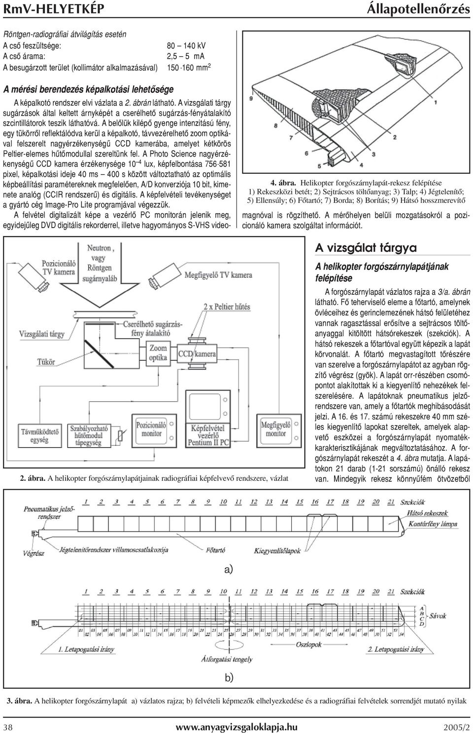 Helikopter orgószárnylapát-rekesz elépítése 1) Rekeszközi betét; 2) Sejtrácsos töltõanyag; 3) Talp; 4) Jégtelenítõ; 5) Ellensúly; 6) Fõtartó; 7) Borda; 8) Borítás; 9) Hátsó hosszmerevítõ A képalkotó