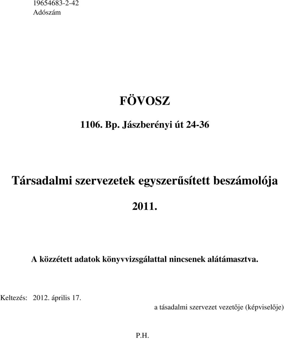 beszámolója 2011.