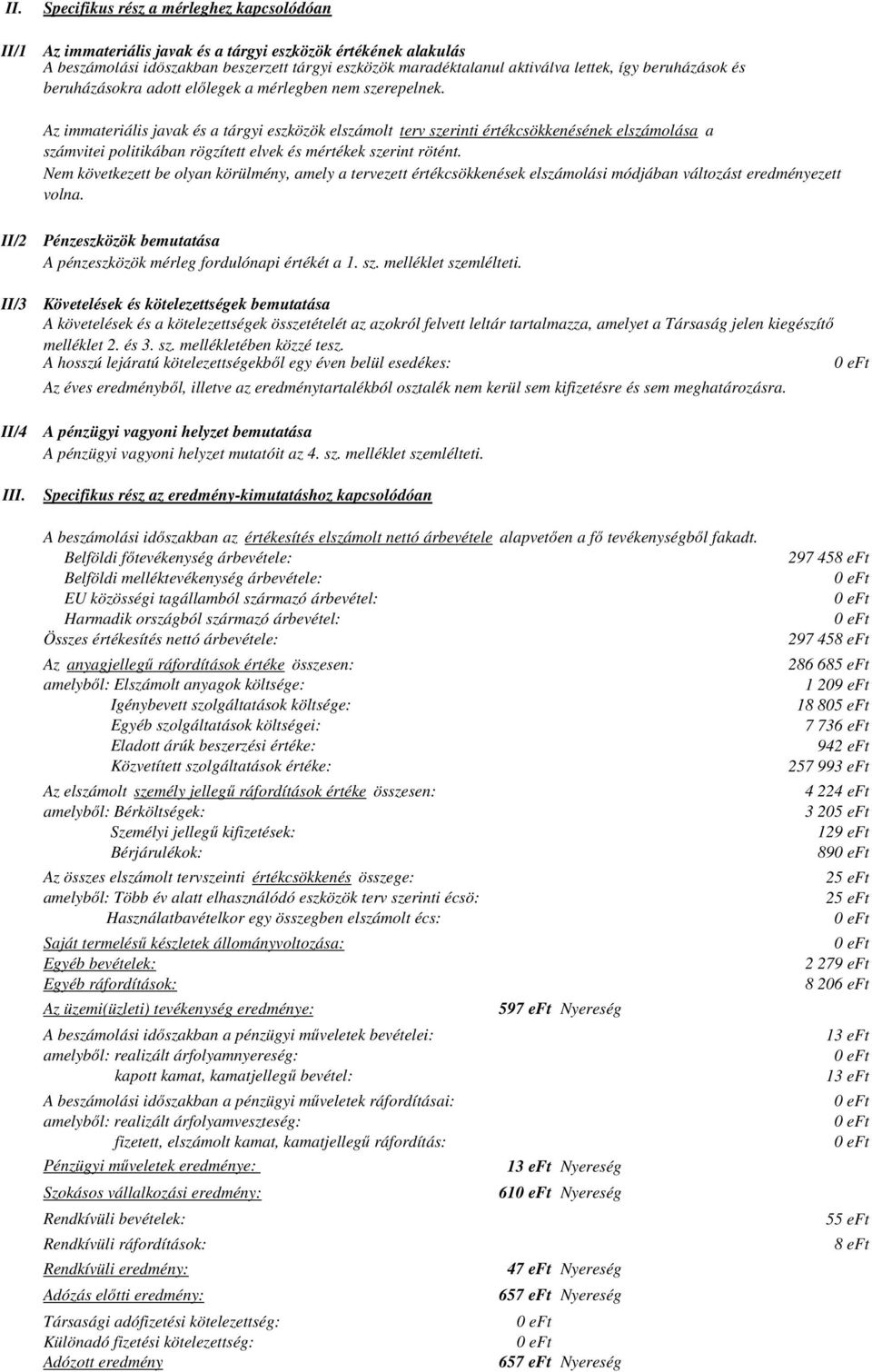 Az immateriális javak és a tárgyi eszközök elszámolt terv szerinti értékcsökkenésének elszámolása a számvitei politikában rögzített elvek és mértékek szerint rötént.