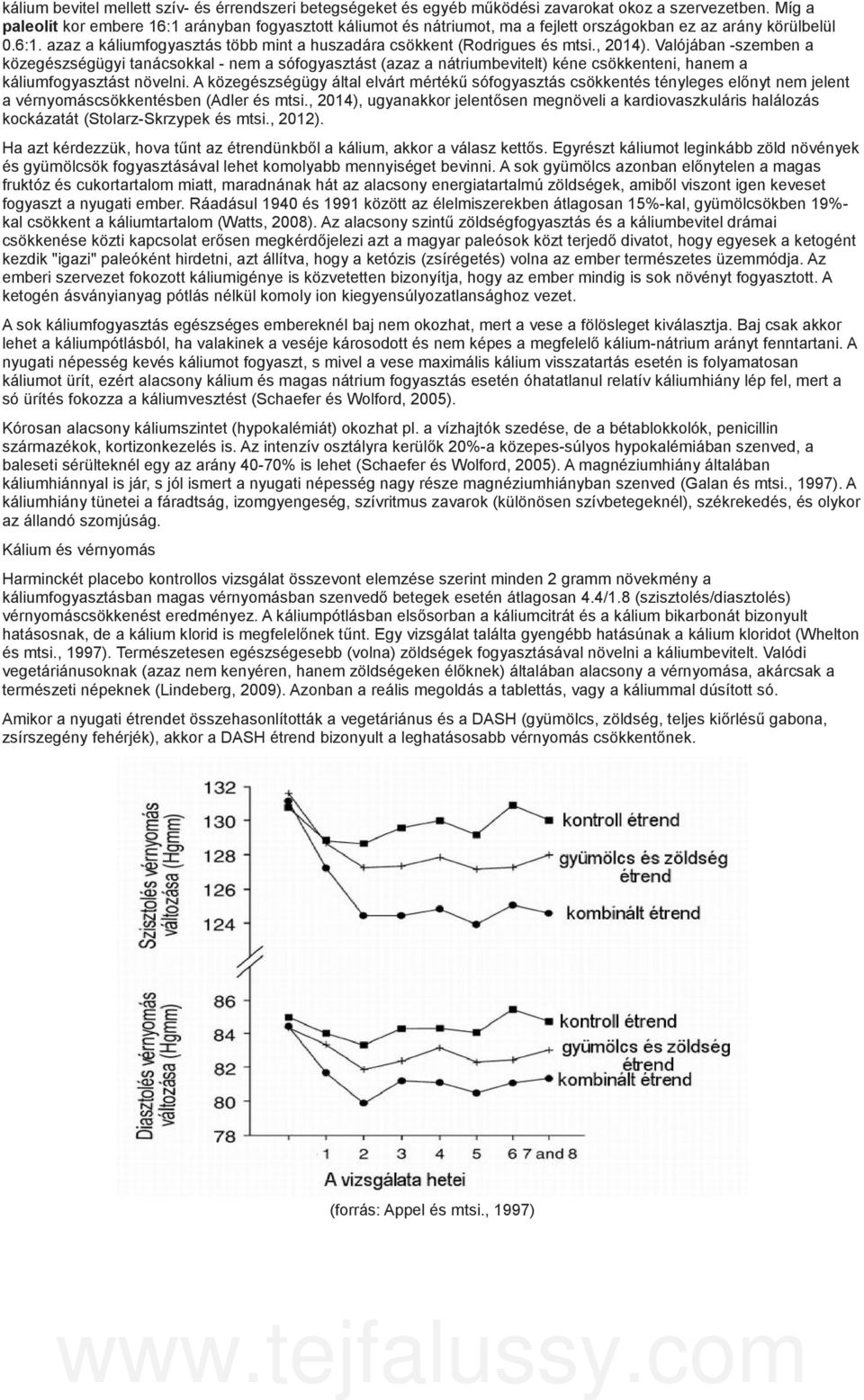 , 2014). Valójában -szemben a közegészségügyi tanácsokkal - nem a sófogyasztást (azaz a nátriumbevitelt) kéne csökkenteni, hanem a káliumfogyasztást növelni.