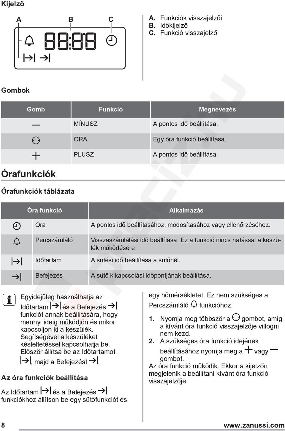 Befejezés funkciót annak beállítására, hogy mennyi ideig működjön és mikor kapcsoljon ki a készülék. Segítségével a készüléket késleltetéssel kapcsolhatja be.