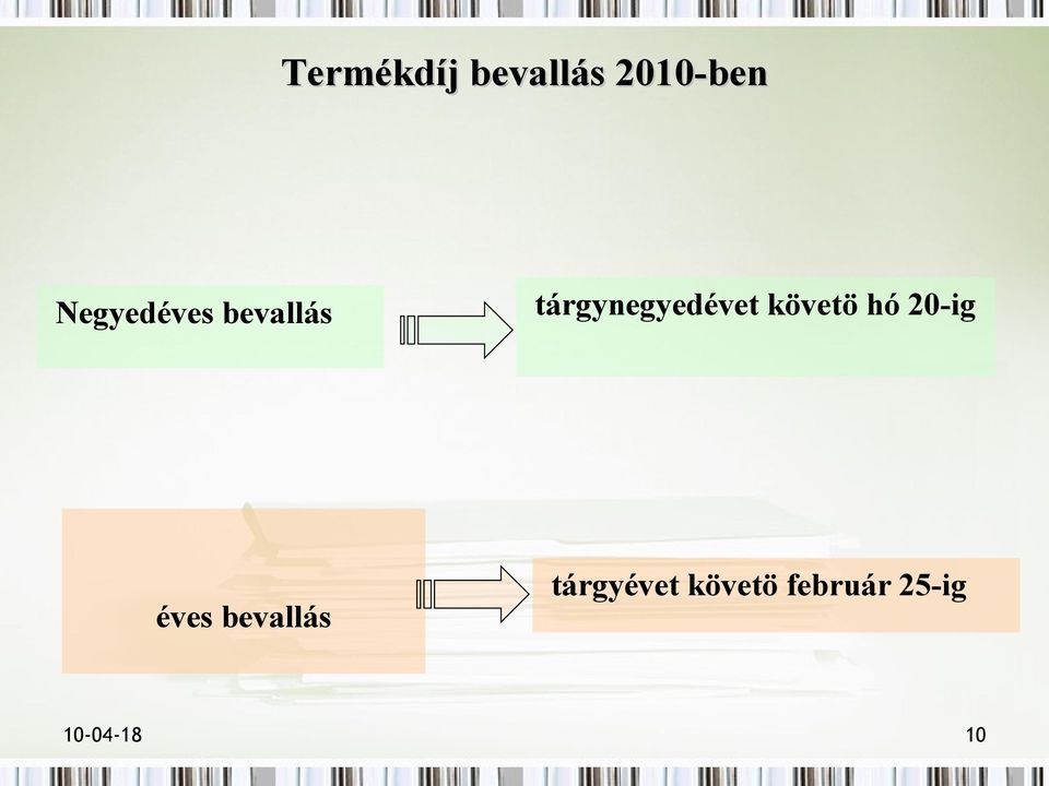 tárgynegyedévet követö hó 20-ig