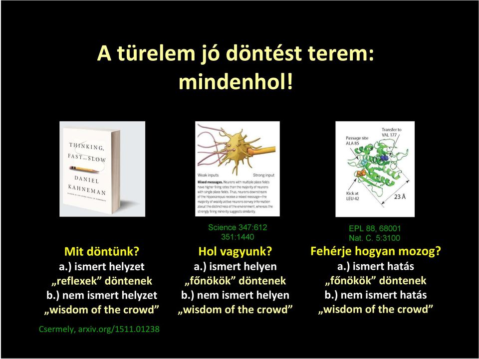 01238 Science 347:612 351:1440 Hol vagyunk? a.) ismert helyen főnökök döntenek b.