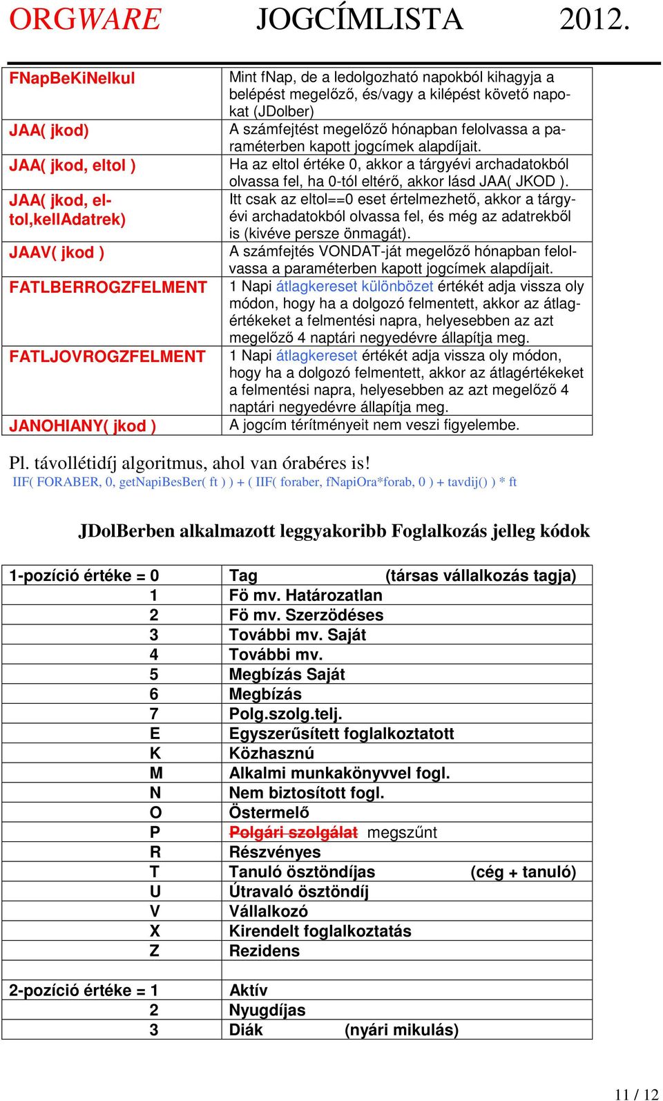 Ha az eltol értéke 0, akkor a tárgyévi archadatokból olvassa fel, ha 0-tól eltérő, akkor lásd JAA( JKOD ).