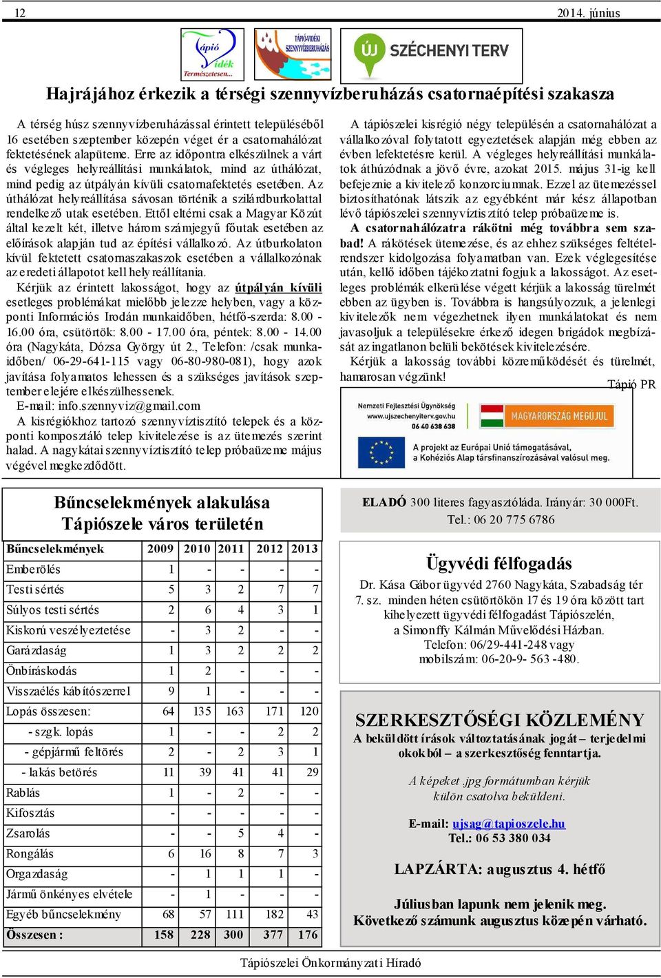 fektetésének alapüteme. Erre az időpontra elkészülnek a várt és végleges helyreállítási munkálatok, mind az úthálózat, mind pedig az útpályán kívüli csatornafektetés esetében.