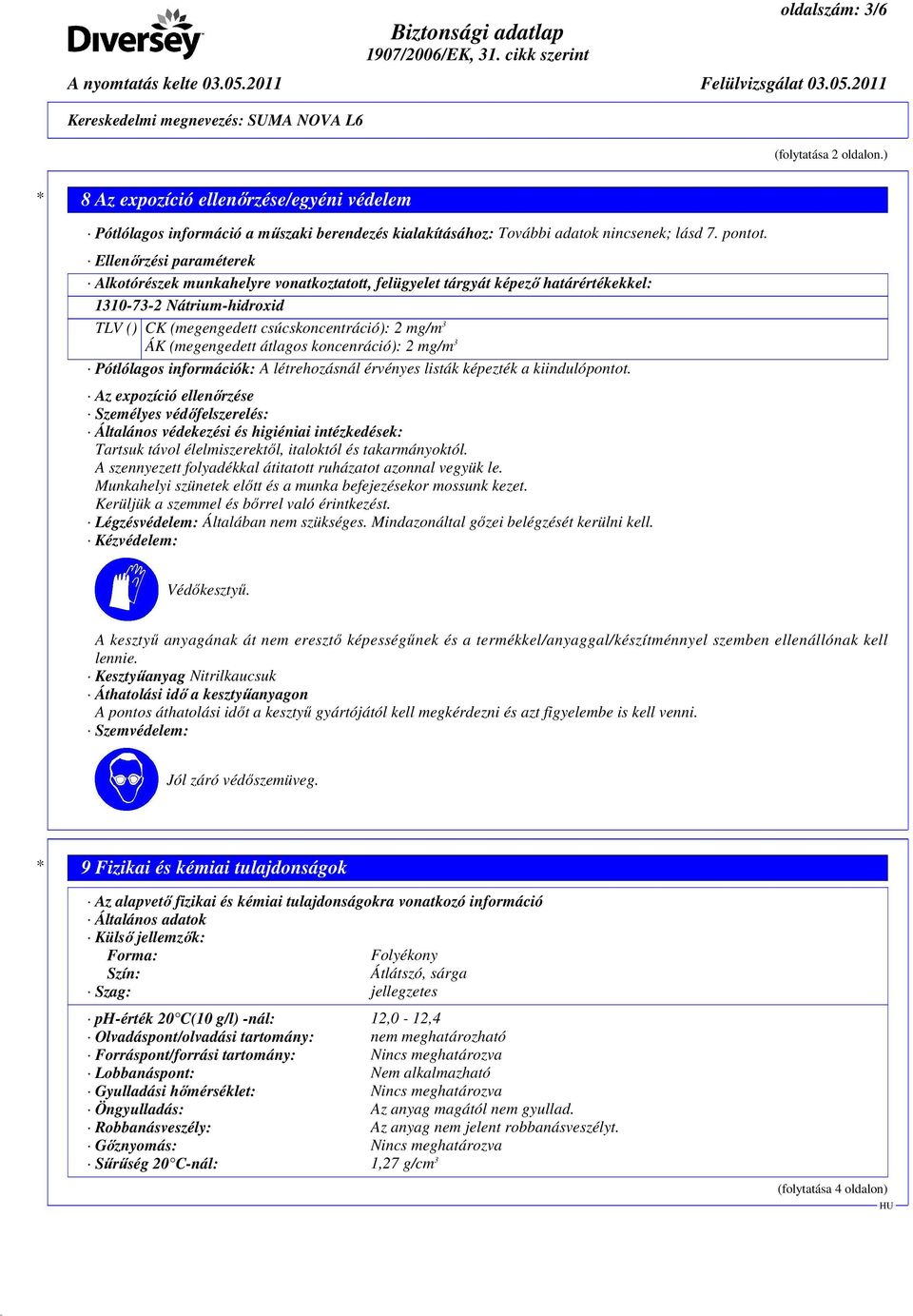 (megengedett átlagos koncenráció): 2 mg/m 3 Pótlólagos információk: A létrehozásnál érvényes listák képezték a kiindulópontot.