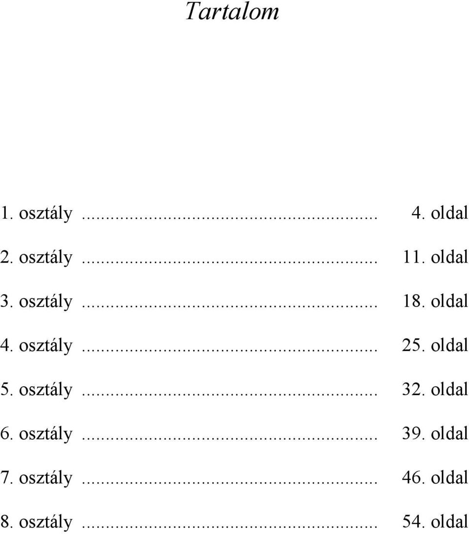 oldal 5. osztály... 32. oldal 6. osztály... 39.