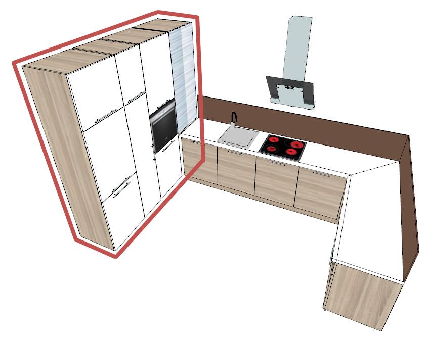 16 4. Lecke: Konyha tervezés 4.6. Lábazat és munkalap szerkesztése Igazítsa a munkalapot a redőnyös magas szekrényhez. Jelölje ki a munkalapot az alaprajzon.