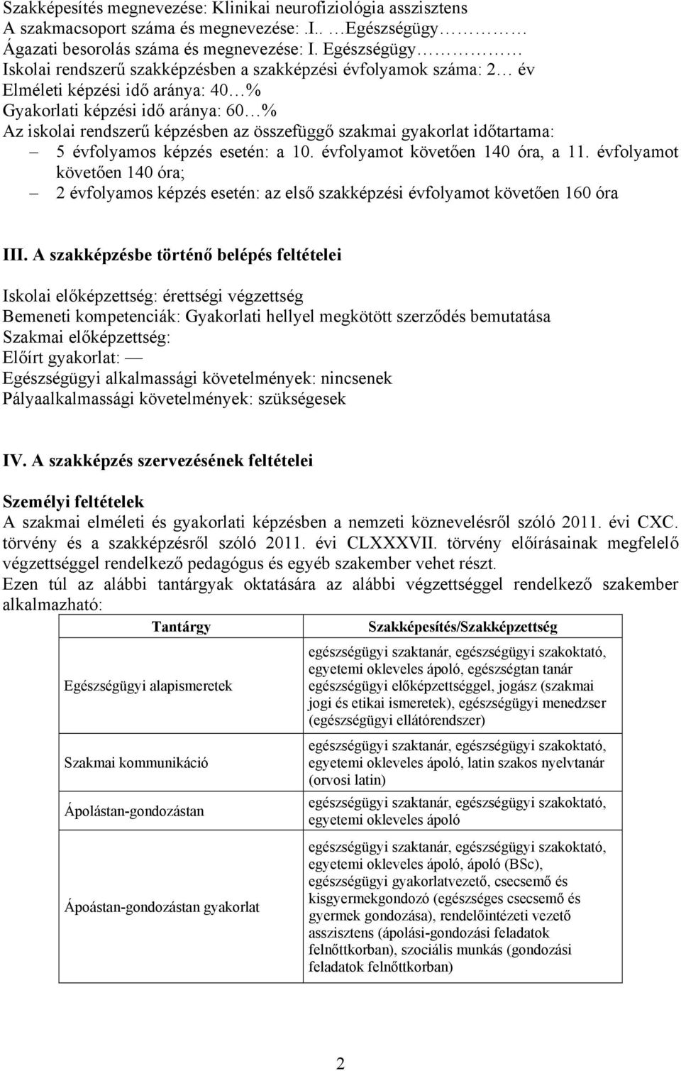 szakmai gyakorlat időtartama: 5 évfolyamos képzés esetén: a 10. évfolyamot követően 140 óra, a 11.