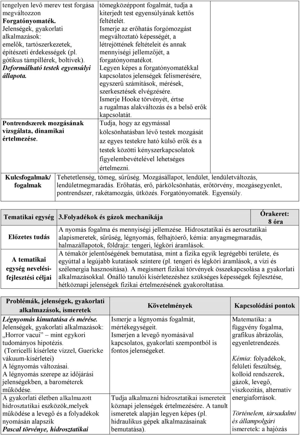 Kulcsfogalmak/ fogalmak tömegközéppont fogalmát, tudja a kiterjedt test egyensúlyának kettős feltételét.