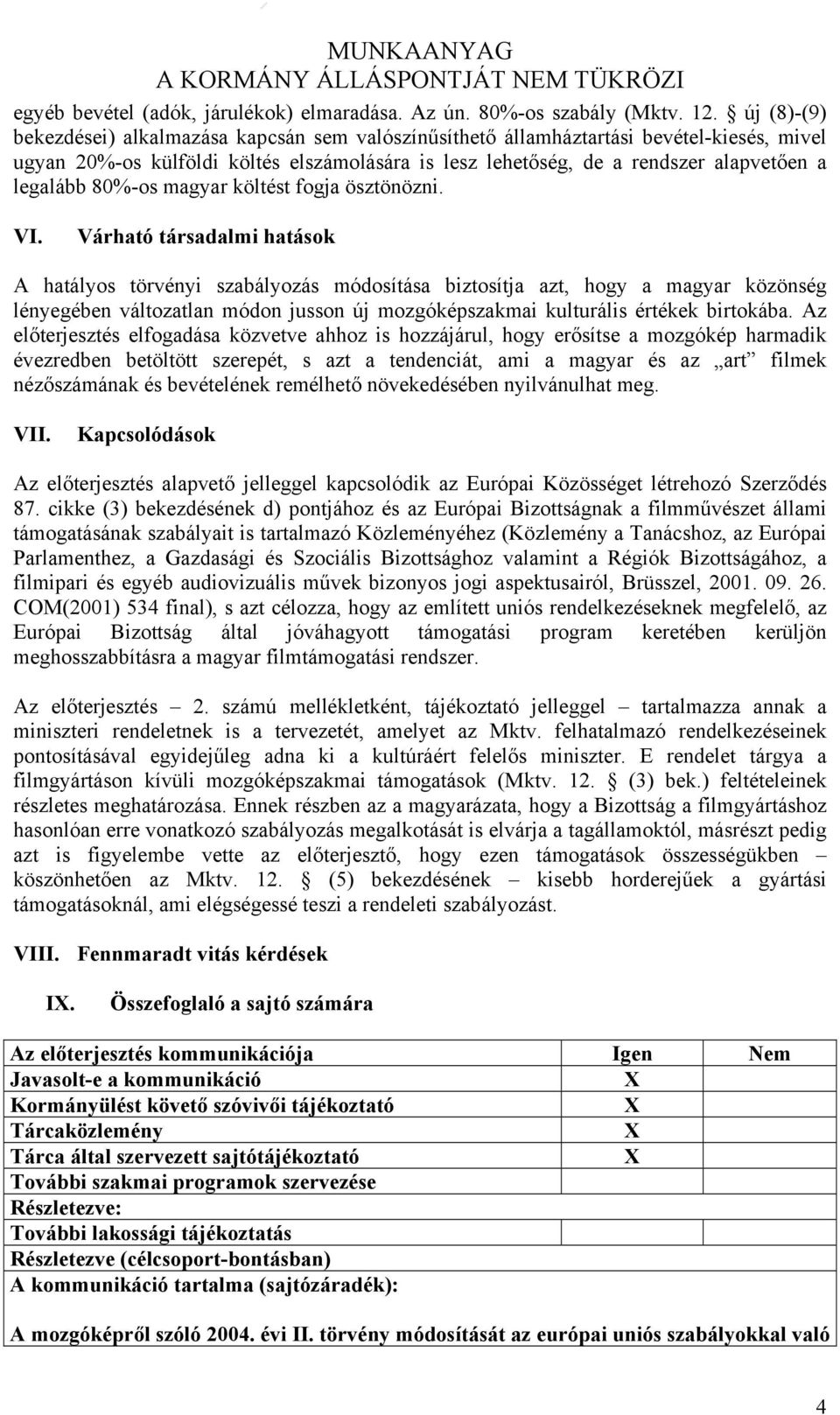 80%-os magyar költést fogja ösztönözni. VI.