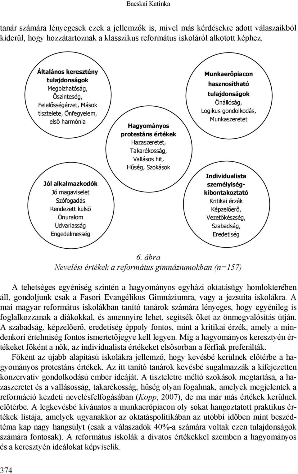 Udvariasság Engedelmesség Hagyományos protestáns értékek Hazaszeretet, Takarékosság, Vallásos hit, Hűség, Szokások Munkaerőpiacon hasznosítható tulajdonságok Önállóság, Logikus gondolkodás,